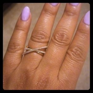 Adriana rossini gold x ring